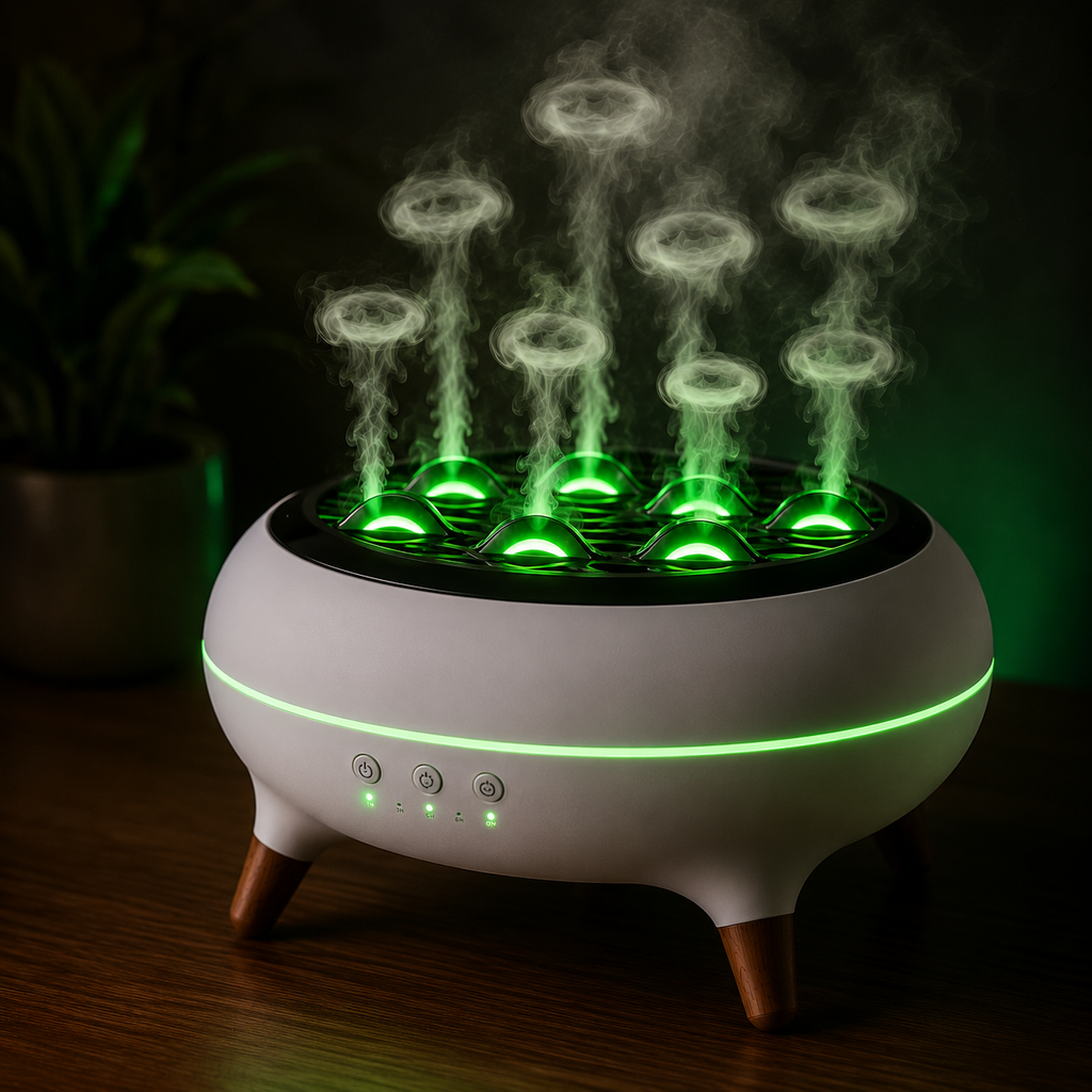 350ML Flame Aroma Diffuser with Remote Control Essential Oil Humidifier & 7-Color LED Night Light