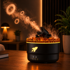 Volcano Flame Aroma Diffuser Smoke Ring Humidifier with Crack Light