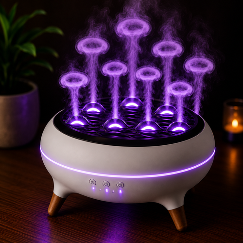 350ML Flame Aroma Diffuser with Remote Control Essential Oil Humidifier & 7-Color LED Night Light