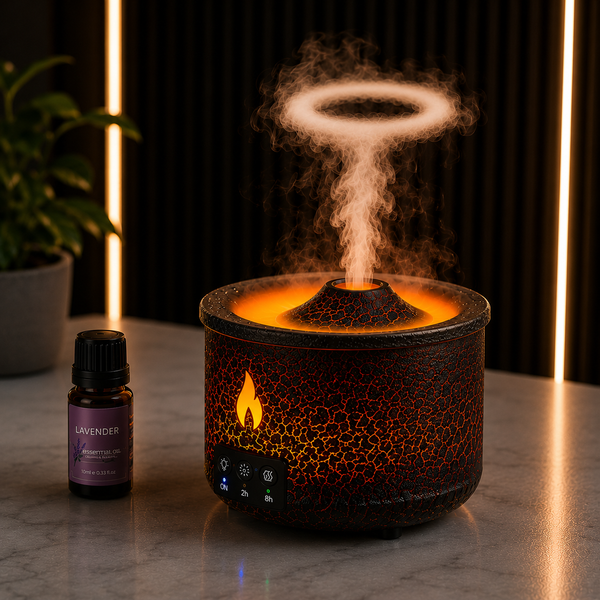Volcano Flame Aroma Diffuser 360ml Smoke Ring Humidifier
